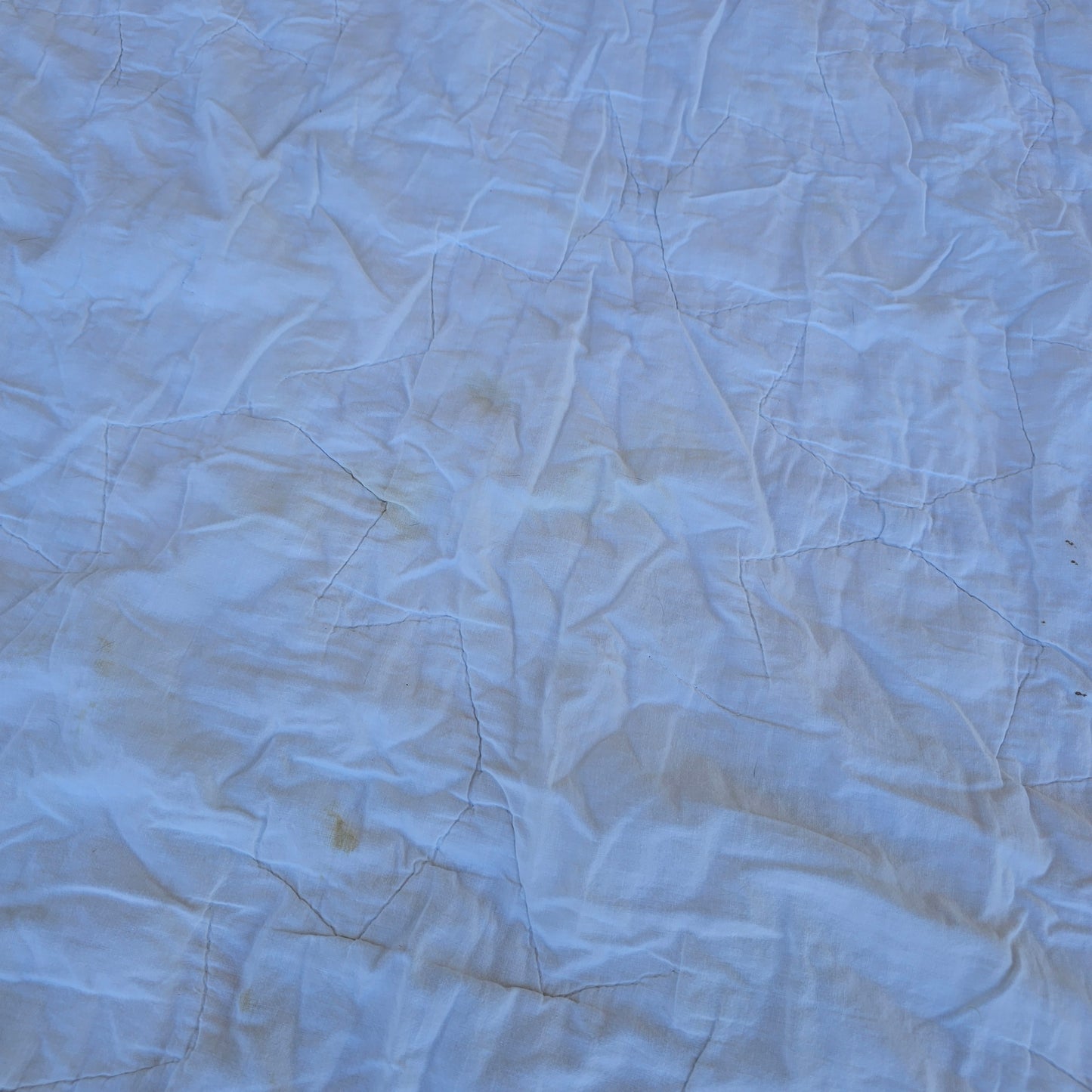 Blue floral quilt, approx 79" x 71", as is