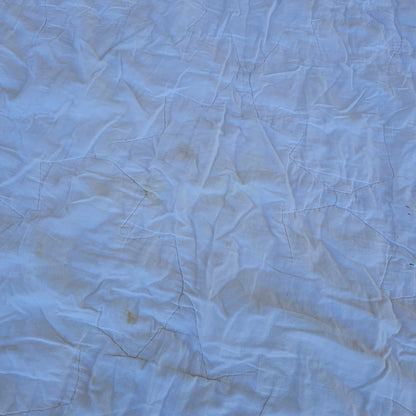 Blue floral quilt, approx 79" x 71", as is
