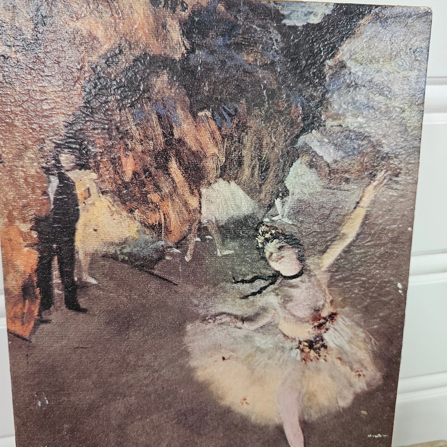 Impressionist Ballerina Painting on Canvas, Edgar Degas 10" x 7"