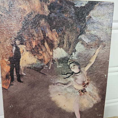 Impressionist Ballerina Painting on Canvas, Edgar Degas 10" x 7"