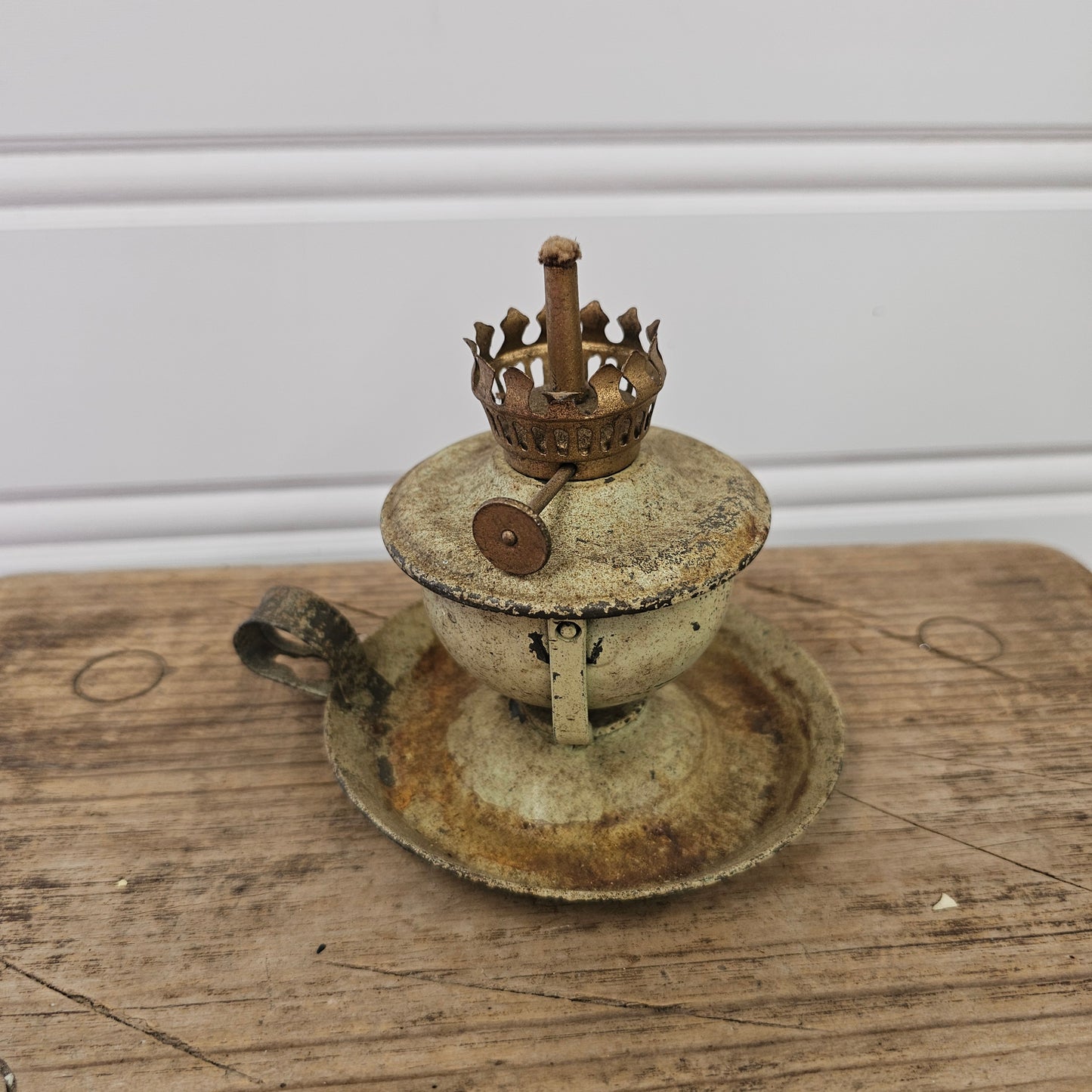 Rusty Metal Oil Lamp