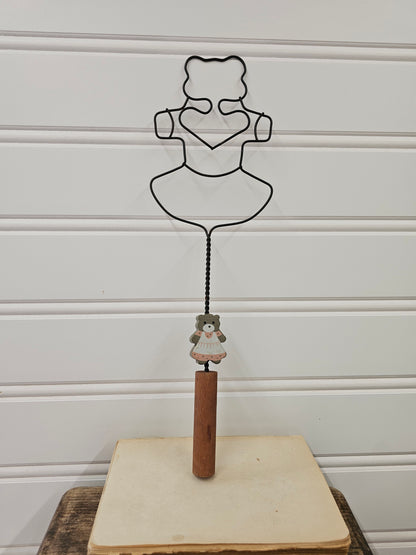 Metal & Wooden Bear Rug Beater
