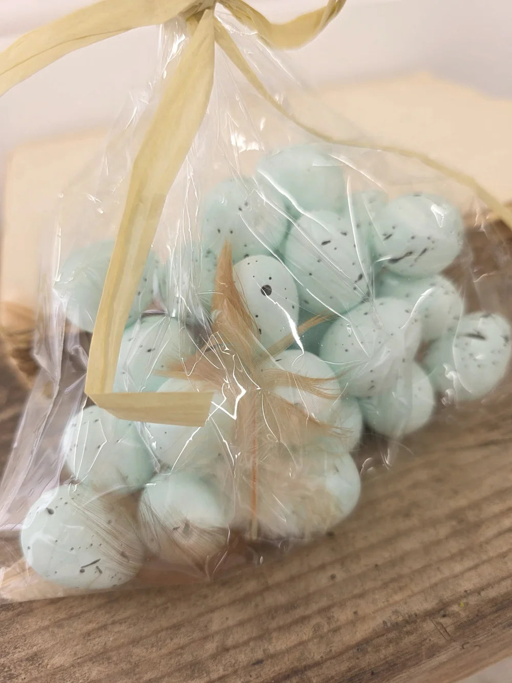 set of 24 small blue eggs