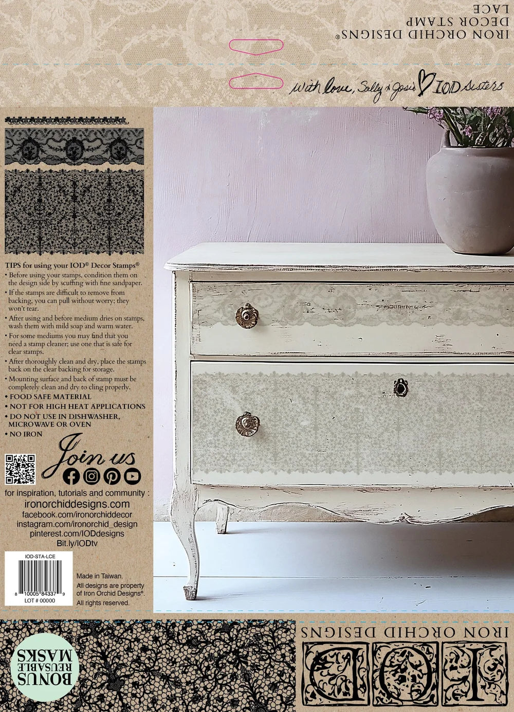 Vintage Lace 12 x 12 IOD stamp